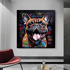 Köpek Tuval Baskısı, Grafiti Sanatı Köpek, Tuval Köpek Dekoru, Renkli Köpek Tuvali, Sokak Sanatı