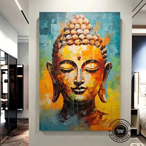 Buddha Kanvas Tablo, Yoga Temalı Dekor, Meditasyon Tablosu, Lotuslu Duvar Dekoru