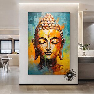 Buddha Kanvas Tablo, Yoga Temalı Dekor, Meditasyon Tablosu, Lotuslu Duvar Dekoru