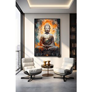 Buddha Kanvas Tablosu; Yoga Ve Meditasyon Duvar Sanatı 60x90 cm