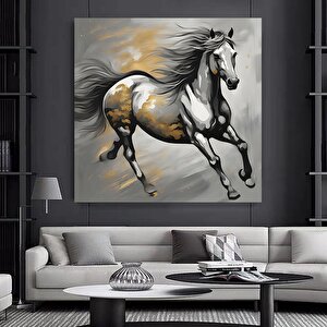 At Kanvası, At Sanatı, Hayvan Duvar Sanatı, Kanvas Duvar Sanatı, Modern Duvar Sanatı, Ev Dekoru 100x100 cm