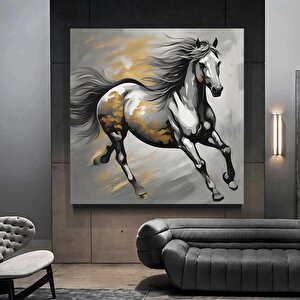 At Kanvası, At Sanatı, Hayvan Duvar Sanatı, Kanvas Duvar Sanatı, Modern Duvar Sanatı, Ev Dekoru 100x100 cm