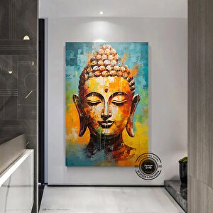 Buddha Kanvas Tablo, Yoga Temalı Dekor, Meditasyon Tablosu, Lotuslu Duvar Dekoru 40x60 cm