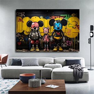 Kentsel Stil Kanvas | Banksy Tarzı Kanvas Sanatı | Sokak Graffiti Baskısı | Modern Ev Dekoru | Banks 70x100 cm