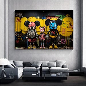 Kentsel Stil Kanvas | Banksy Tarzı Kanvas Sanatı | Sokak Graffiti Baskısı | Modern Ev Dekoru | Banks