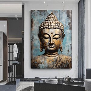 Buddha Kanvas Tablosu, Yoga & Meditasyon Sanatı, Lotuslu Asya Tarzı Ev Hediyesi 30x40 cm