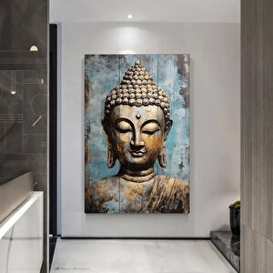Buddha Kanvas Tablosu, Yoga & Meditasyon Sanatı, Lotuslu Asya Tarzı Ev Hediyesi 30x40 cm
