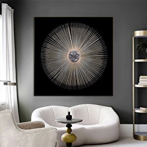 Geometrik Soyut Kanvas Yağlı Boya; Lacivert Siyah Dokulu Duvar Sanatı; Oturma Odası İçin Hazır Beyaz 40x40 cm