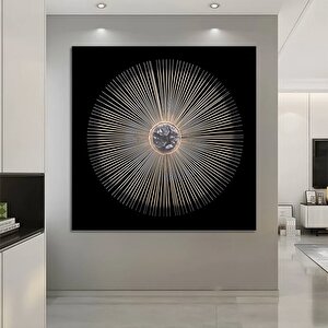 Geometrik Soyut Kanvas Yağlı Boya; Lacivert Siyah Dokulu Duvar Sanatı; Oturma Odası İçin Hazır Beyaz