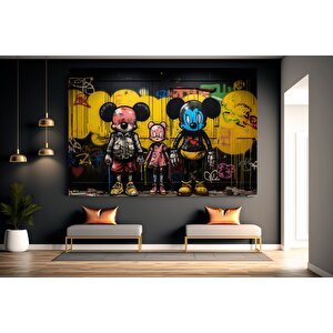 Kentsel Stil Kanvas | Banksy Tarzı Kanvas Sanatı | Sokak Graffiti Baskısı | Modern Ev Dekoru | Banks 120x150 cm