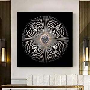 Geometrik Soyut Kanvas Yağlı Boya; Lacivert Siyah Dokulu Duvar Sanatı; Oturma Odası İçin Hazır Beyaz 120x120 cm