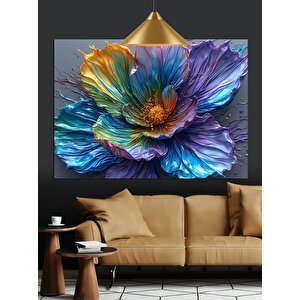 Canlı Renkli Çiçek Tablosu Dekoratif Kanvas - Mdf Ahşap Tablo 70x100 cm