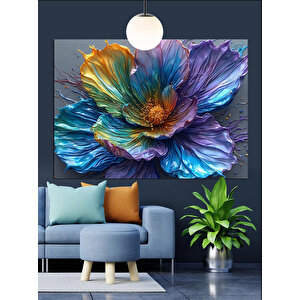 Canlı Renkli Çiçek Tablosu Dekoratif Kanvas - Mdf Ahşap Tablo 70x100 cm