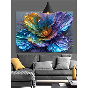 Canlı Renkli Çiçek Tablosu Dekoratif Kanvas - Mdf Ahşap Tablo 70x100 cm