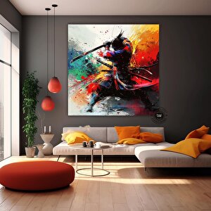 Samuray Kanvas Sanatı – Yağlı Boya Tarzı, Duvar Dekoru