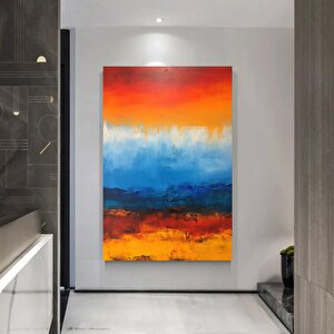 Soyut Yağlı Boya Tarzı Kanvas Duvar Sanatı | Renkli Soyut Kanvas Baskı 30x40 cm