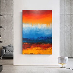 Soyut Yağlı Boya Tarzı Kanvas Duvar Sanatı | Renkli Soyut Kanvas Baskı