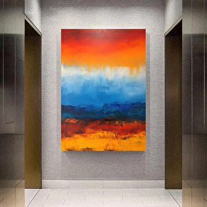 Soyut Yağlı Boya Tarzı Kanvas Duvar Sanatı | Renkli Soyut Kanvas Baskı 40x60 cm