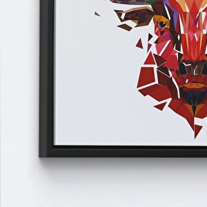 Red Bull Afiş Duvar Sanatı; Boğa Duvar Dekoru; Soyut Baskı; Buffalo Desenli; Çokgen Boğalar Kanvas; 80x150 cm