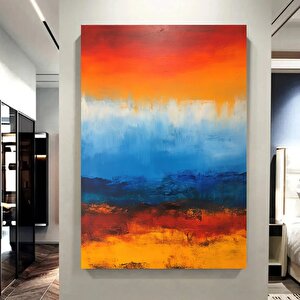 Soyut Yağlı Boya Tarzı Kanvas Duvar Sanatı | Renkli Soyut Kanvas Baskı