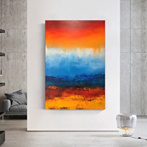 Soyut Yağlı Boya Tarzı Kanvas Duvar Sanatı | Renkli Soyut Kanvas Baskı