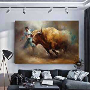 Boğa Kanvas Tablosu; Soyut Boğa Sanatı; Highland İneği