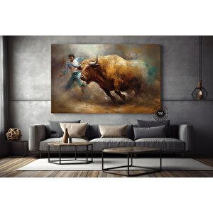 Boğa Kanvas Tablosu; Soyut Boğa Sanatı; Highland İneği