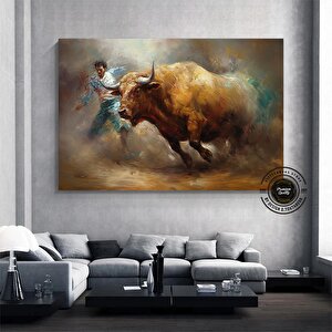 Boğa Kanvas Tablosu; Soyut Boğa Sanatı; Highland İneği