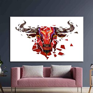 Red Bull Afiş Duvar Sanatı; Boğa Duvar Dekoru; Soyut Baskı; Buffalo Desenli; Çokgen Boğalar Kanvas; 100x150 cm
