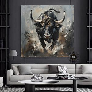 Boğa Kanvas Tablo; Highland Cow; Büyük Sanat 40x40 cm