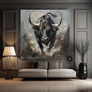 Boğa Kanvas Tablo; Highland Cow; Büyük Sanat 40x40 cm