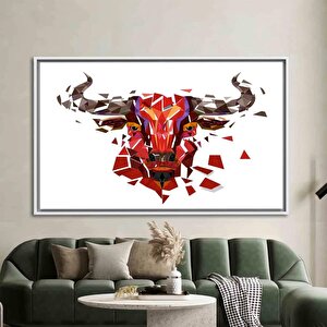 Red Bull Afiş Duvar Sanatı; Boğa Duvar Dekoru; Soyut Baskı; Buffalo Desenli; Çokgen Boğalar Kanvas; 70x100 cm