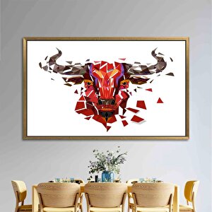 Red Bull Afiş Duvar Sanatı; Boğa Duvar Dekoru; Soyut Baskı; Buffalo Desenli; Çokgen Boğalar Kanvas;