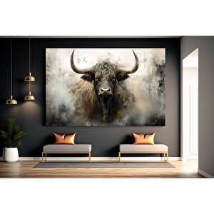 Boğa Tablosu, Renkli Boğa, Soyut Boğa Kanvası, Dağ İneği Sanatı 50x70 cm