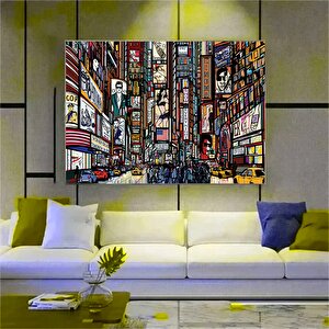 New York İllüstrasyonu New York Kanvas Baskısı New York Posteri Modern Duvar Sanatı Modern Poster Of
