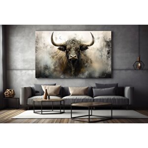 Boğa Tablosu, Renkli Boğa, Soyut Boğa Kanvası, Dağ İneği Sanatı