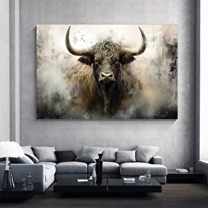 Boğa Tablosu, Renkli Boğa, Soyut Boğa Kanvası, Dağ İneği Sanatı