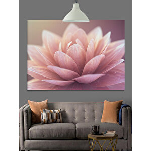 Pembe Lotus Çiçek Dekoratif Kanvas - Mdf Ahşap Tablo 35x50 cm