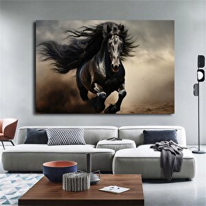 Şahlanan At Kanvas Tablosu – Modern Ofis Dekoru 90x150 cm