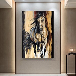 Soyut Siyah At Tablosu Kanvasta, Büyük At Kanvas Duvar Sanatı