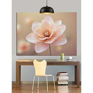 Solgun Pembe Çiçek Dekoratif Kanvas - Mdf Ahşap Tablo 70x100 cm