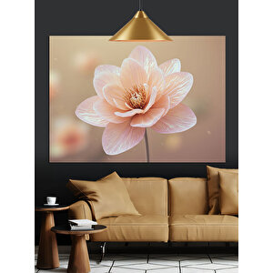Solgun Pembe Çiçek Dekoratif Kanvas - Mdf Ahşap Tablo 70x100 cm