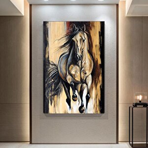 Soyut Siyah At Tablosu Kanvasta, Büyük At Kanvas Duvar Sanatı
