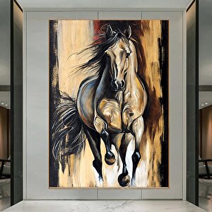 Soyut Siyah At Tablosu Kanvasta, Büyük At Kanvas Duvar Sanatı