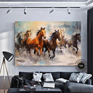 Soyut At Tablosu Kanvas – Yatak Üstü Dekoru, Hayvansever Hediyesi 60x120 cm