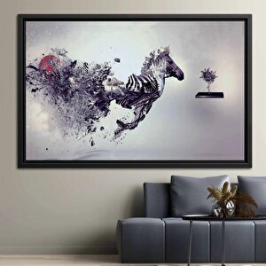 Soyut At Tablosu, Zebra Ve At Kanvası, Sürrealist Hayvan Sanatı 30x40 cm