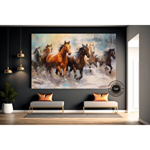 Soyut At Tablosu Kanvas – Yatak Üstü Dekoru, Hayvansever Hediyesi 120x180 cm