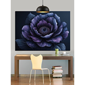 Mor Gül Çiçek Dekoratif Kanvas - Mdf Ahşap Tablo 50x70 cm