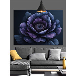 Mor Gül Çiçek Dekoratif Kanvas - Mdf Ahşap Tablo