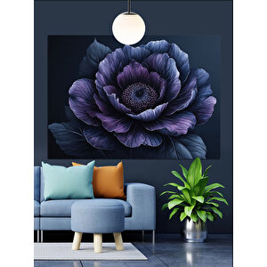 Mor Gül Çiçek Dekoratif Kanvas - Mdf Ahşap Tablo 70x100 cm